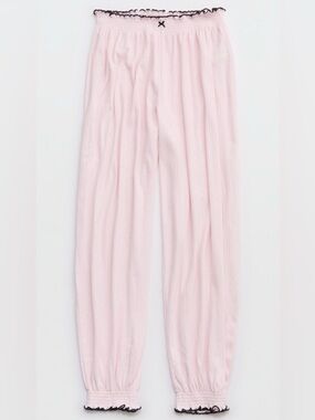 aerie Light Pink Ruffle Trim Pajama Pants